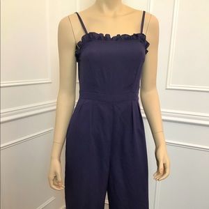 Naked Zebra navy blue homecoming or wedding guest romper jumpsuit